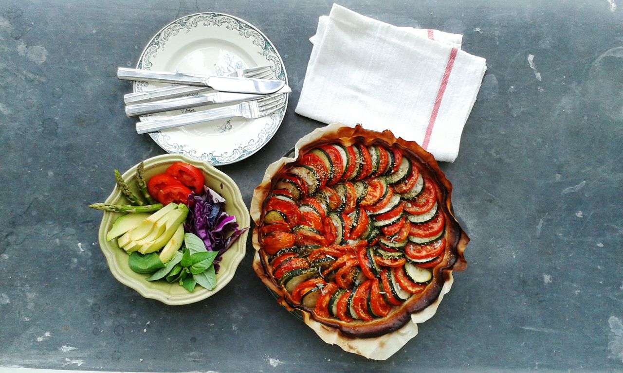 Tomato and zucchini pie - pot luck dinner