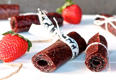 Healthy homemade strawberry roll ups