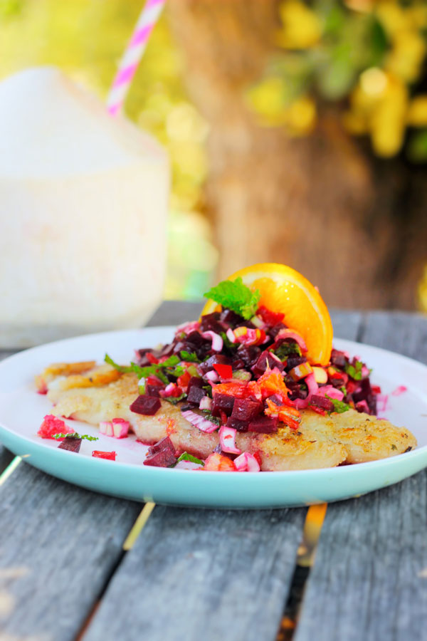 Sustainable Fish Recipe with Orange & Beetroot Salsa