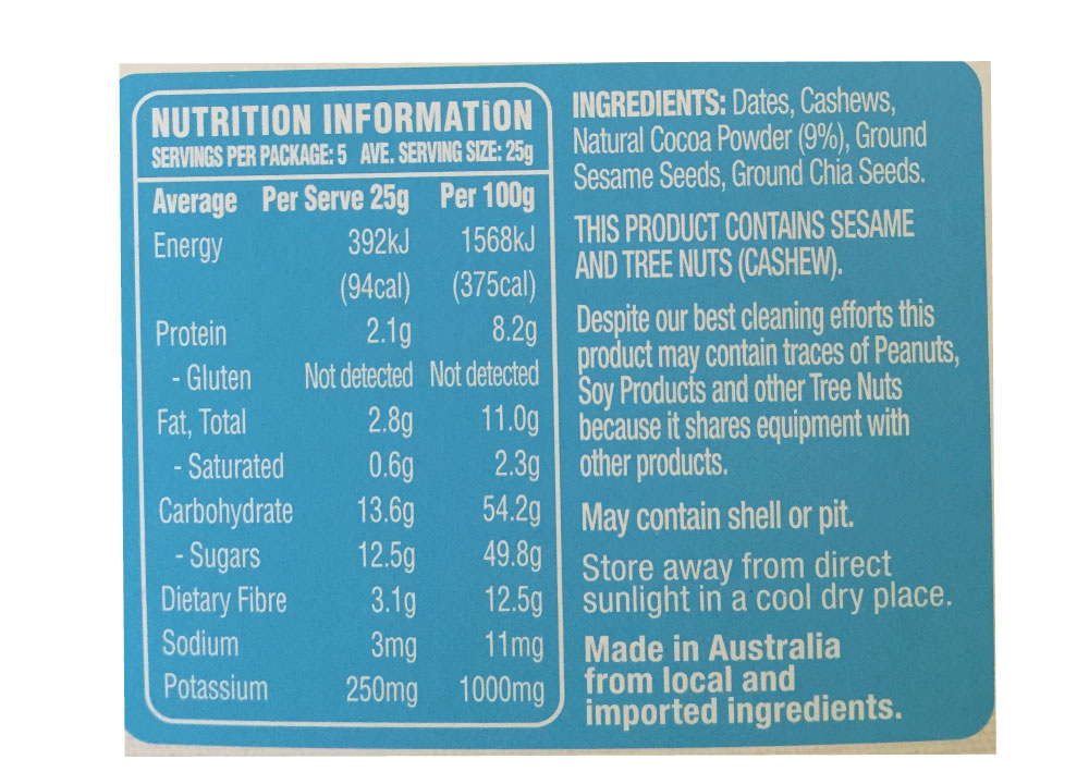 Food labels and natural sugar